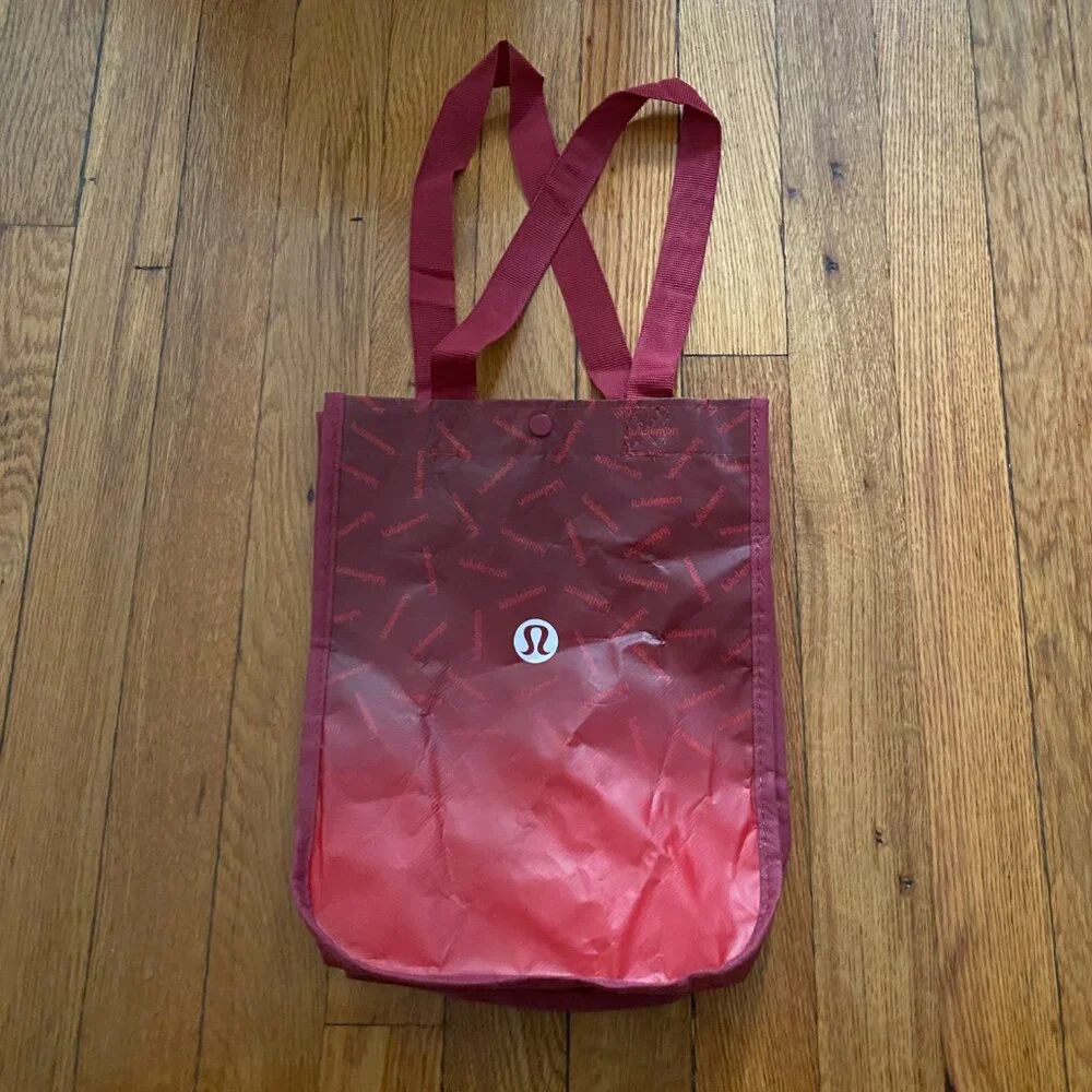 Lululemon Small Size Red Multiprint Recycled Bags Multipurpose Fall 1092708 - Picture 9 of 9